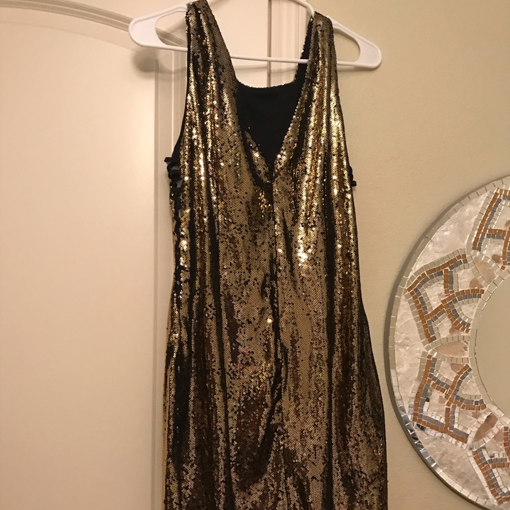 Gold sequined clubbing dress
